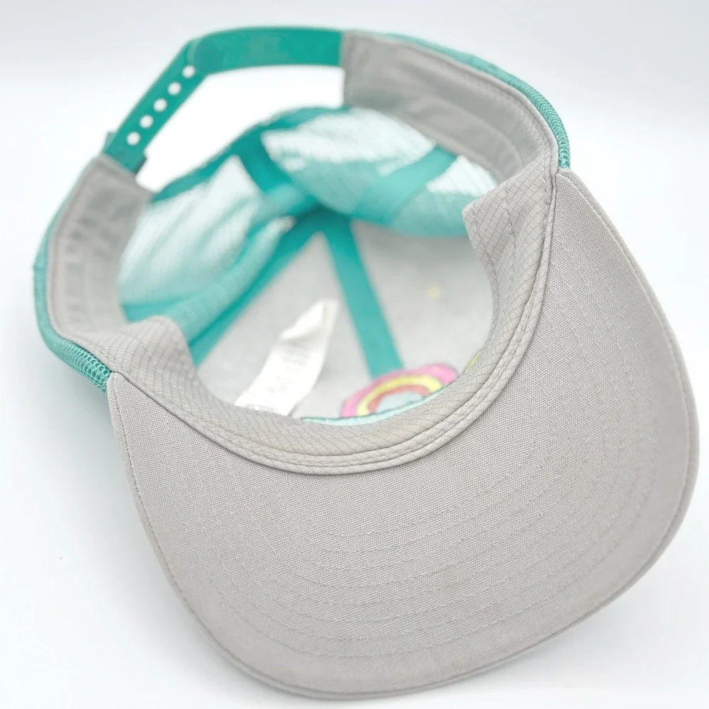 Patagonia Kids Trucker Hat Surfboard Rainbow Mesh Snapback Mint Green Gorpcore